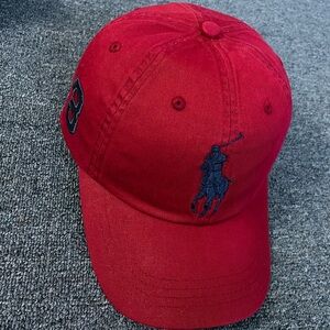 Ralph Lauren Red Cap with Navy Logo
